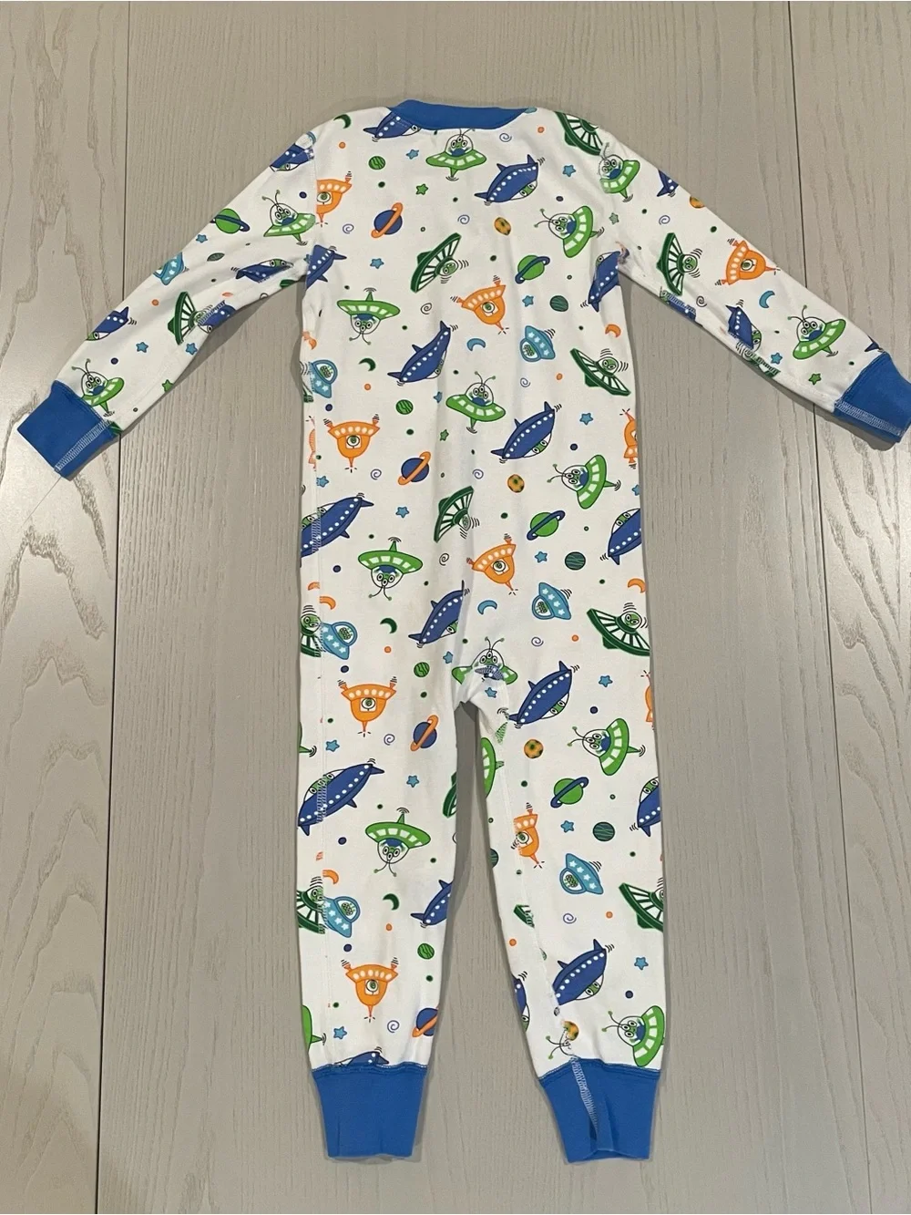 Hanna Anderson HannaJams Sleeper One Piece Pajama Romper Space Alien Planet 3 90
